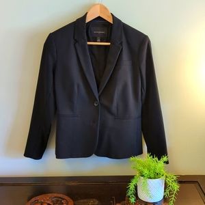 Banana Republic Size 4 Petit Black Two Button Blazer